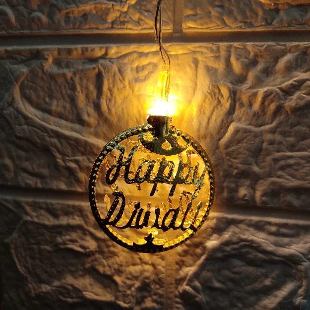 Desidiya® Golden Round Metallic LED String Lights – 3M Festive Plug-in Décor for Diwali & Celebrations