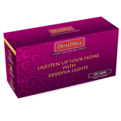 Desidiya® Golden Round Metallic LED String Lights – 3M Festive Plug-in Décor for Diwali & Celebrations