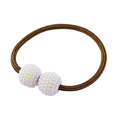 PearlEase Magnetic Curtain Tiebacks – Beige (Set of 2)
