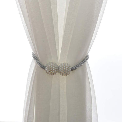 PearlEase Magnetic Curtain Tiebacks – Beige (Set of 2)