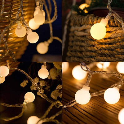 Desidiya® Golden Round Metallic LED String Lights – 3M Festive Plug-in Décor for Diwali & Celebrations