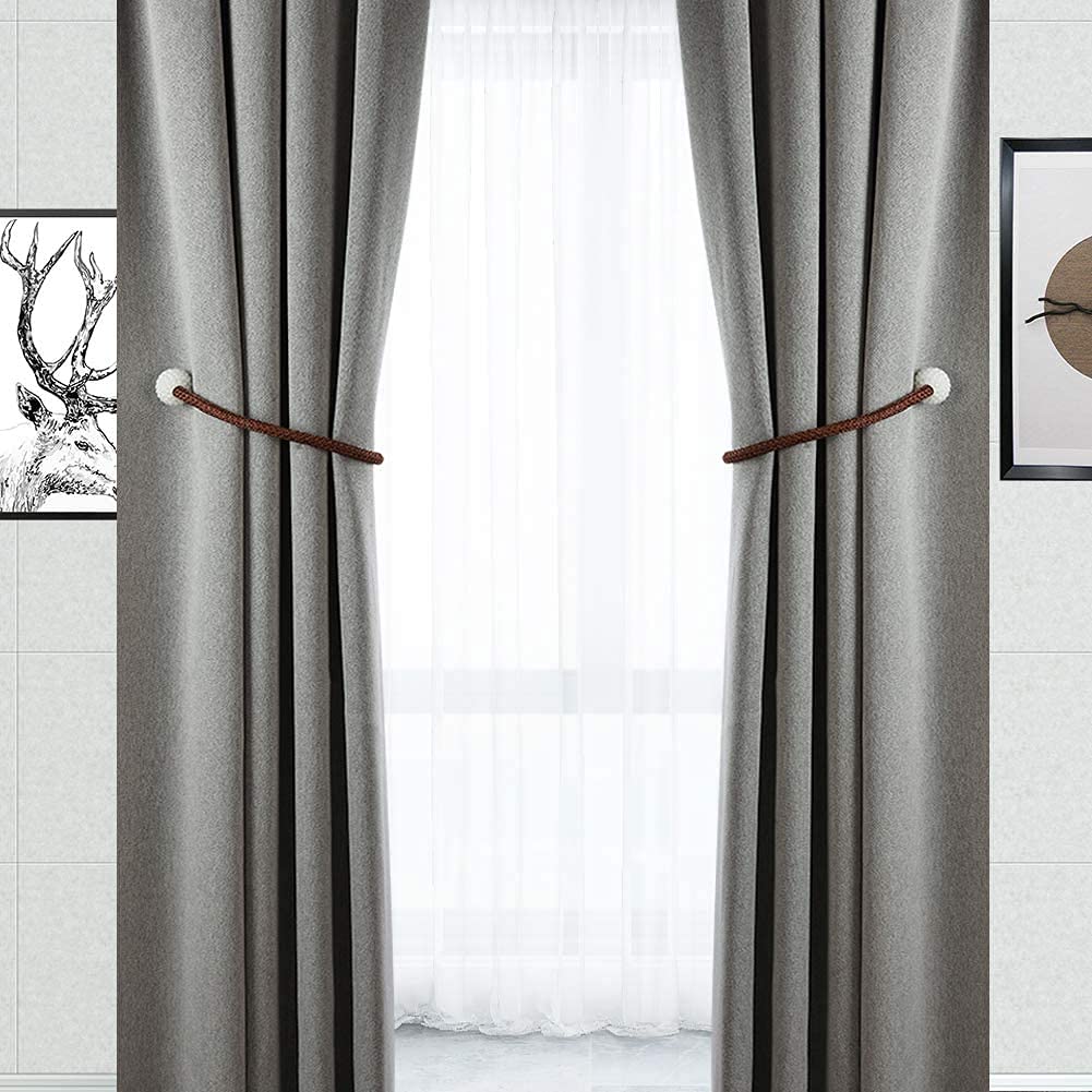 PearlEase Magnetic Curtain Tiebacks – Beige (Set of 2)