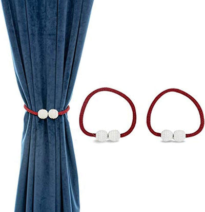 PearlEase Magnetic Curtain Tiebacks – Beige (Set of 2)