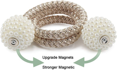 PearlEase Magnetic Curtain Tiebacks – Beige (Set of 2)