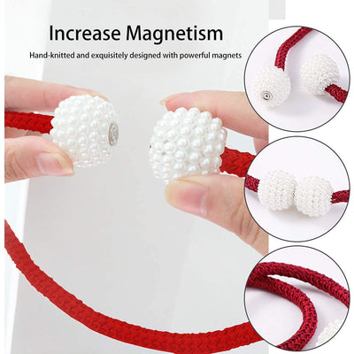 PearlEase Magnetic Curtain Tiebacks – Beige (Set of 2)