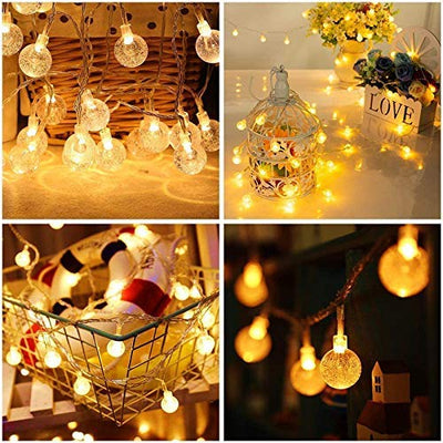 Desidiya® Golden Round Metallic LED String Lights – 3M Festive Plug-in Décor for Diwali & Celebrations