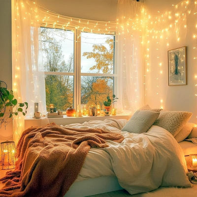 Desidiya® Golden Round Metallic LED String Lights – 3M Festive Plug-in Décor for Diwali & Celebrations