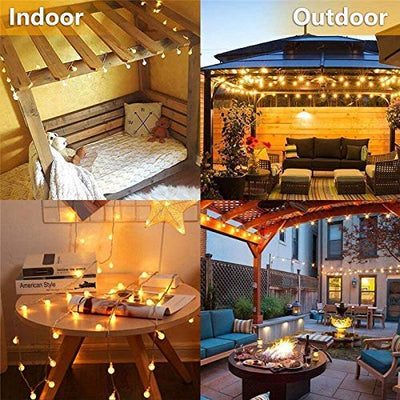 Desidiya® Golden Round Metallic LED String Lights – 3M Festive Plug-in Décor for Diwali & Celebrations