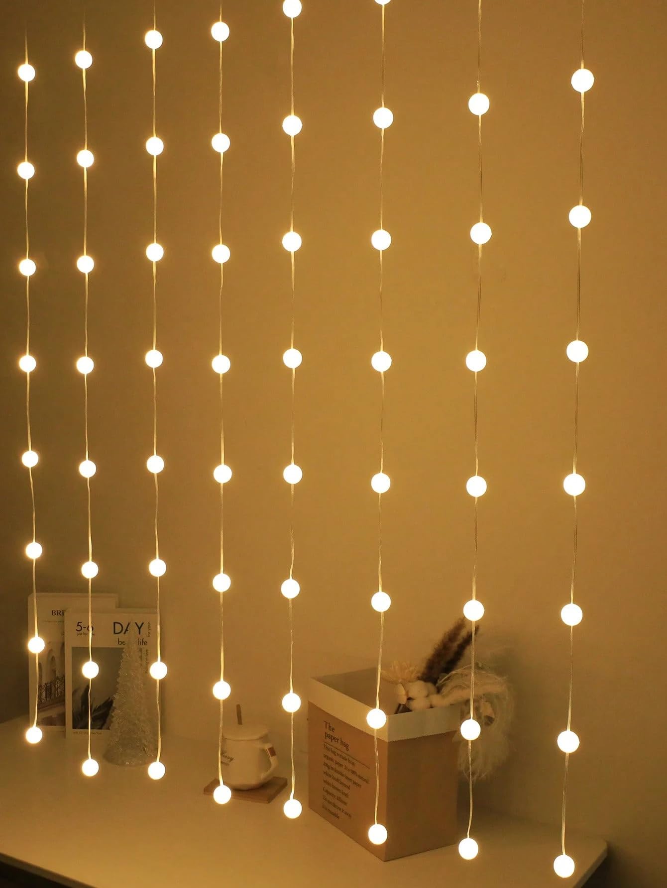 Desidiya® Golden Round Metallic LED String Lights – 3M Festive Plug-in Décor for Diwali & Celebrations