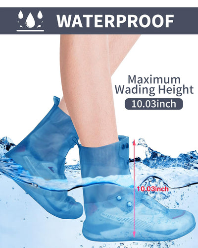 Aqua Shield Max – Reusable Waterproof Shoe Protector (Tall, Grey, Size 9)