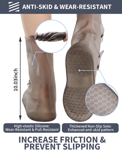 Aqua Shield Max – Reusable Waterproof Shoe Protector (Tall, Grey, Size 9)