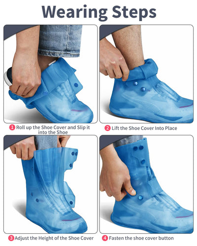 Aqua Shield Max – Reusable Waterproof Shoe Protector (Tall, Grey, Size 9)