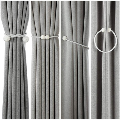 PearlEase Magnetic Curtain Tiebacks – Beige (Set of 2)