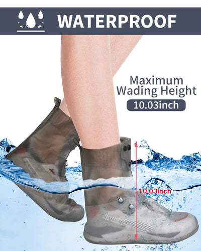 Aqua Shield Max – Reusable Waterproof Shoe Protector (Tall, Grey, Size 9)
