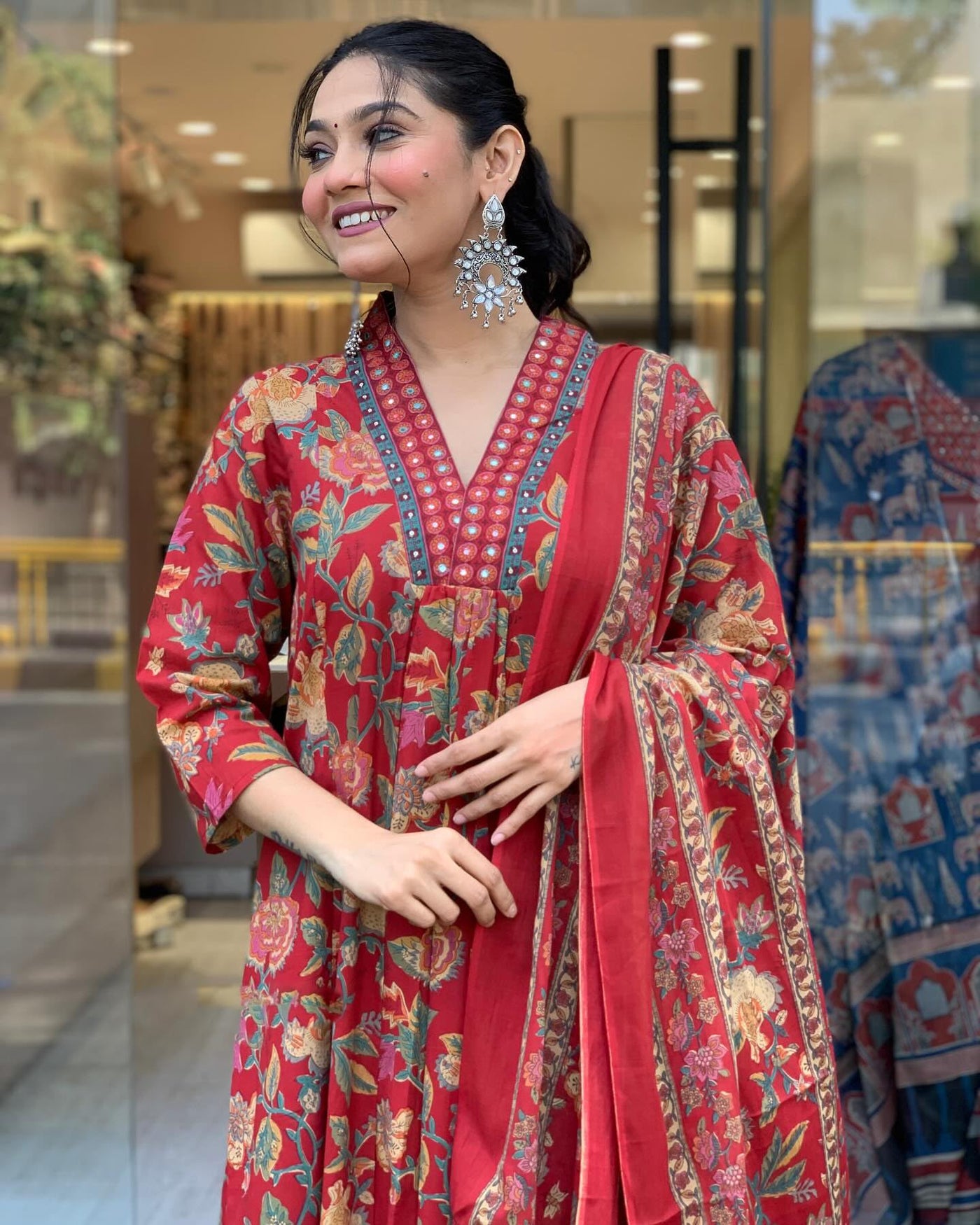 Rayon Viscose Anarkali Suit Set with Palazzo & Dupatta (CIA Yellow-GS_XL_Yellow_X-Large)