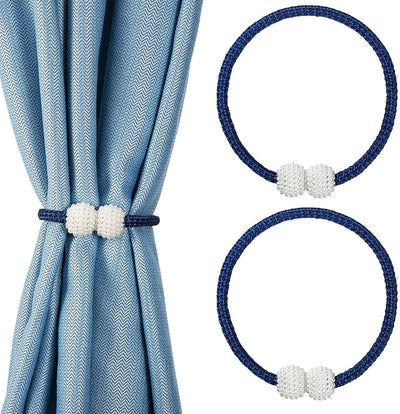 PearlEase Magnetic Curtain Tiebacks – Beige (Set of 2)